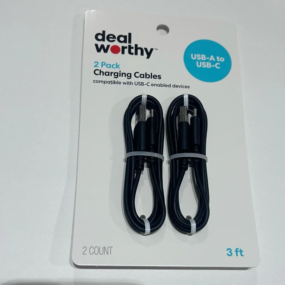 USB C 3” USB-A to USB-C 2pk Cable - dealworthy Black This pack contains 2
